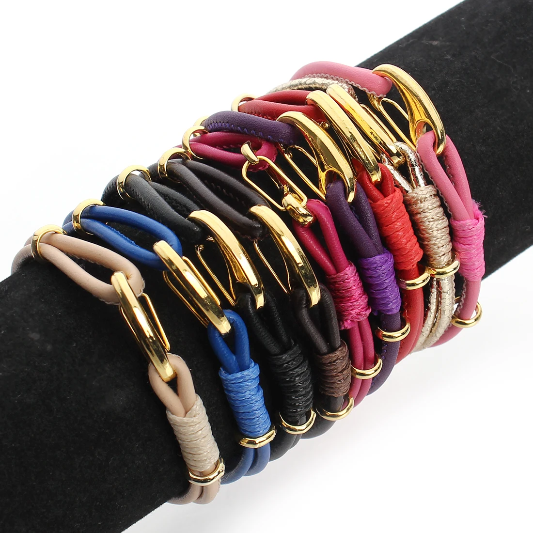 Simple Style Adjustable Leather Cord Charm Bracelets for Women Leather Rope Bracelet Female Jewelry Gifts image 5