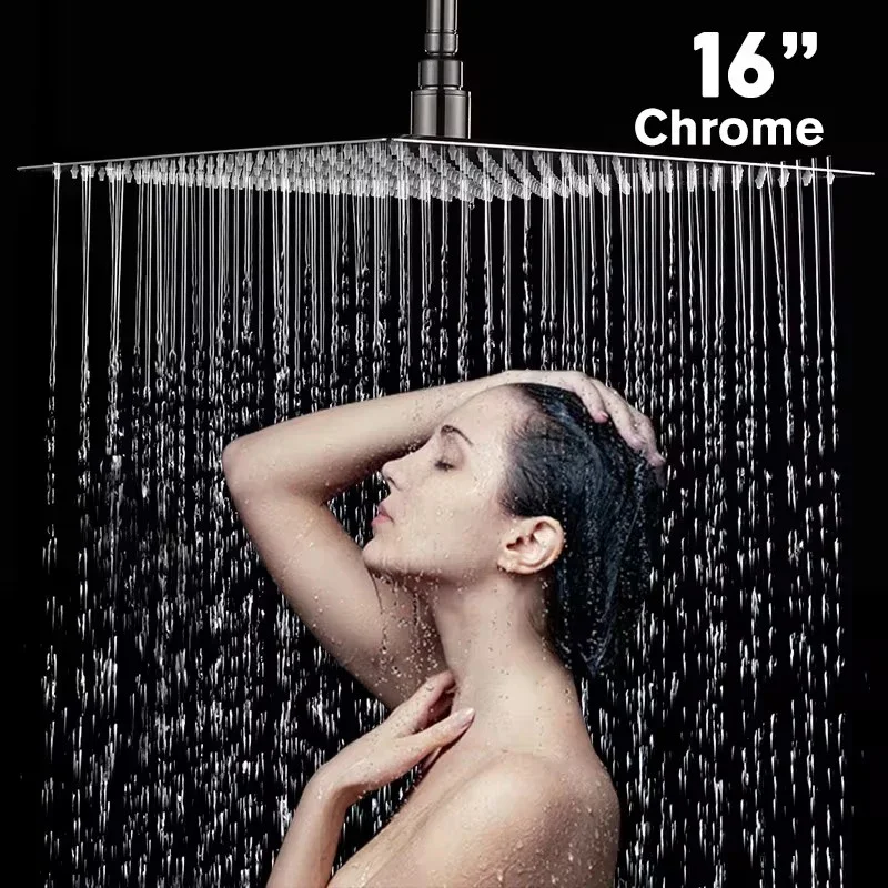 

8/10/12 Inch Stainless Steel Ultra-thin High Pressure Ceiling Mounted Shower Head Big Panel Chrome Large Flow Supercharge Shower
