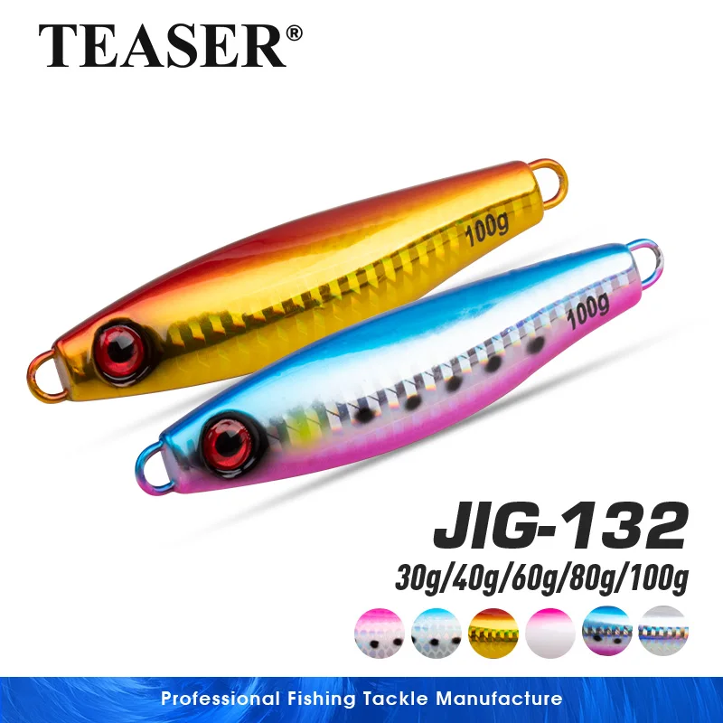 TEASER J132 30g 40g 60g 80g 100g rivage coulée métal gabarit leurre pêche en eau salée gabarits leurres lueur UV dur coulant gabarits appât