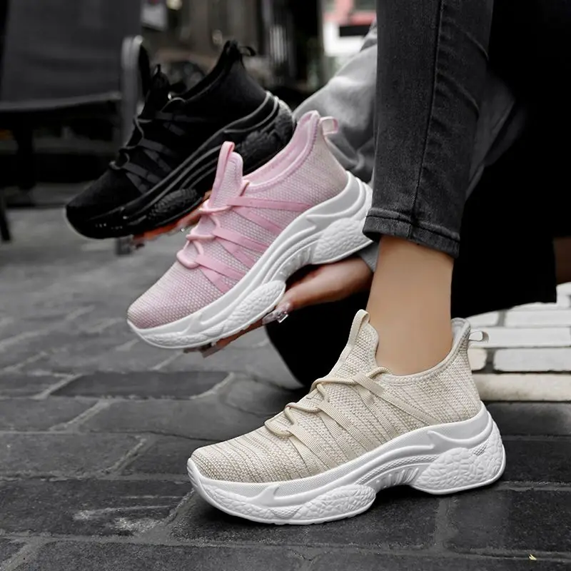 Women's Spring Soft-Sole Mesh Breathable Casual Shoes Fashionable Trendy Sports Comfort Footwear