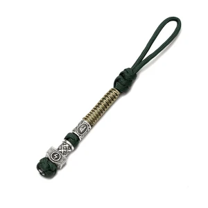 레트로 바이킹 키 체인 나이프 펜던트 남성 여성 자동차 키링 브라인드 파라코드 로프 밧줄 북부 해적 룬 부증 수제 보석 선물 10 최고의 판매 해적 키 체인 - №4