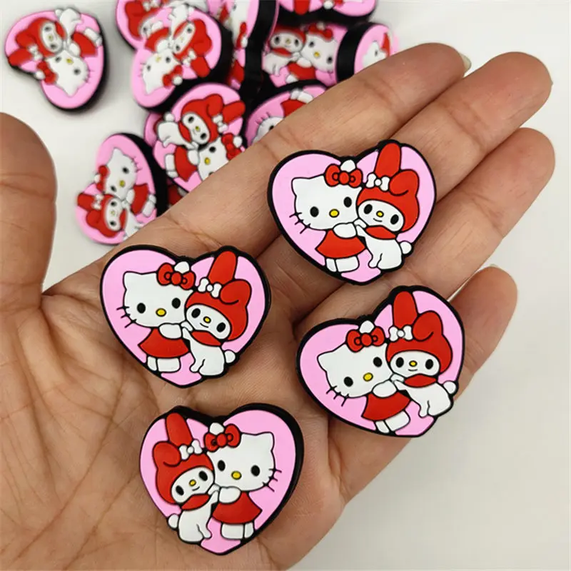 10pcs Kuromi Cinnamoroll Hello kitty and melody friend Silicone focal Beads For Jewelry Making DIY Nipple Chain pen