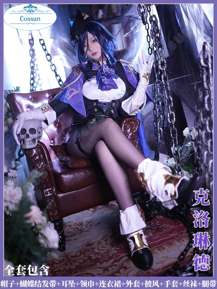 

COSSUN Clorinde Cosplay Costume Game Genshin Impact Halloween Outfits Women New Suit Uniform Clorinde Wig
