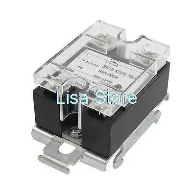 3-32VDC / 24-480VAC SSR-90DA 90A DC-AC Black Solid State Relay w DIN Rail Base