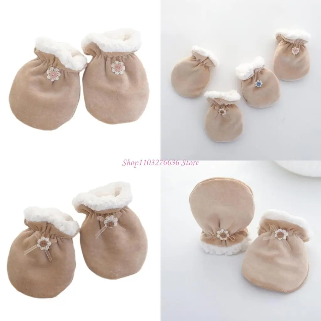 

R6FD Full Finger Gloves Warm Infant Gloves Newborn Anti-Grab Mittens for Cold Weather
