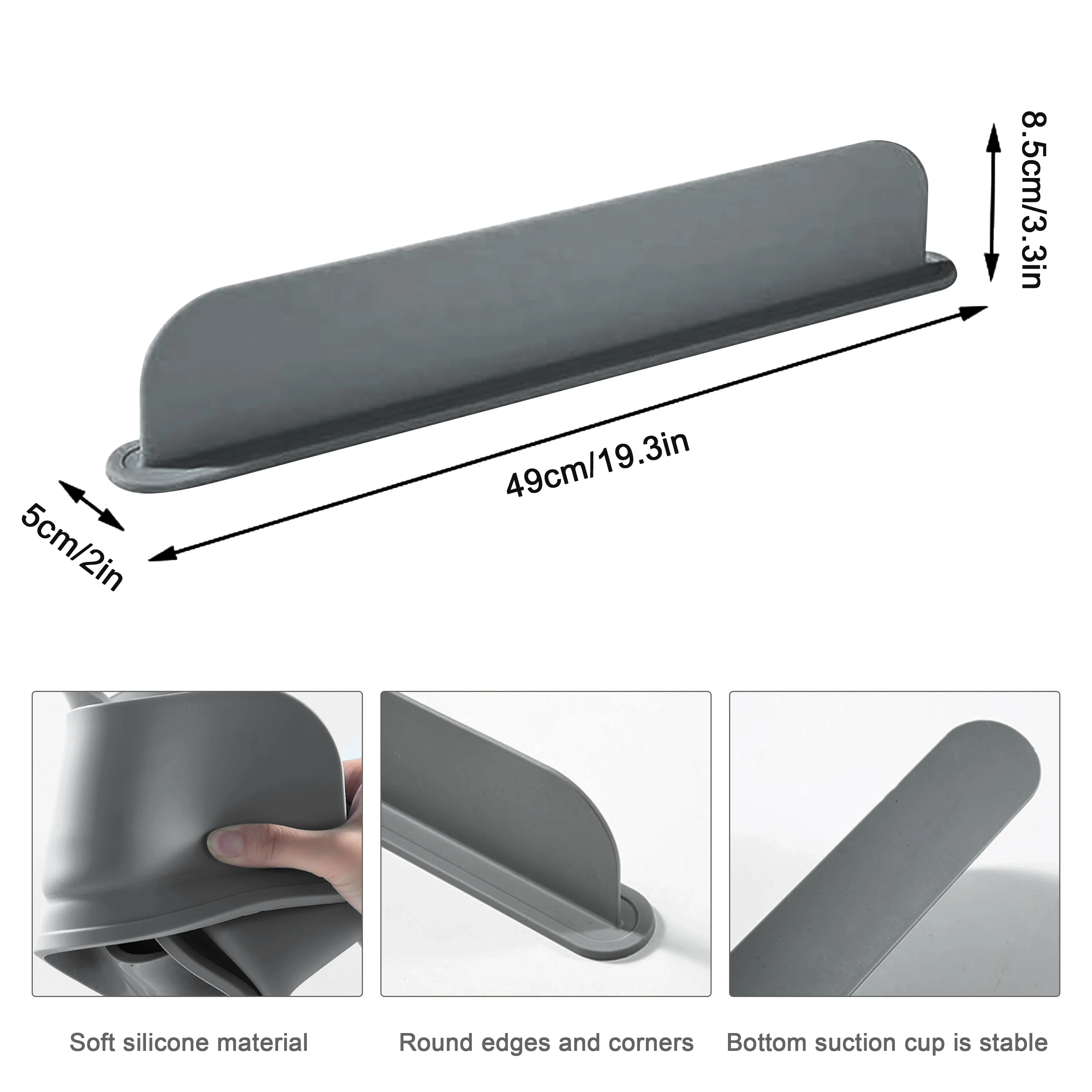 A soft silicone adhesive partition for kitchen sink splash proof partition, suitable for washing dishes and vegetables