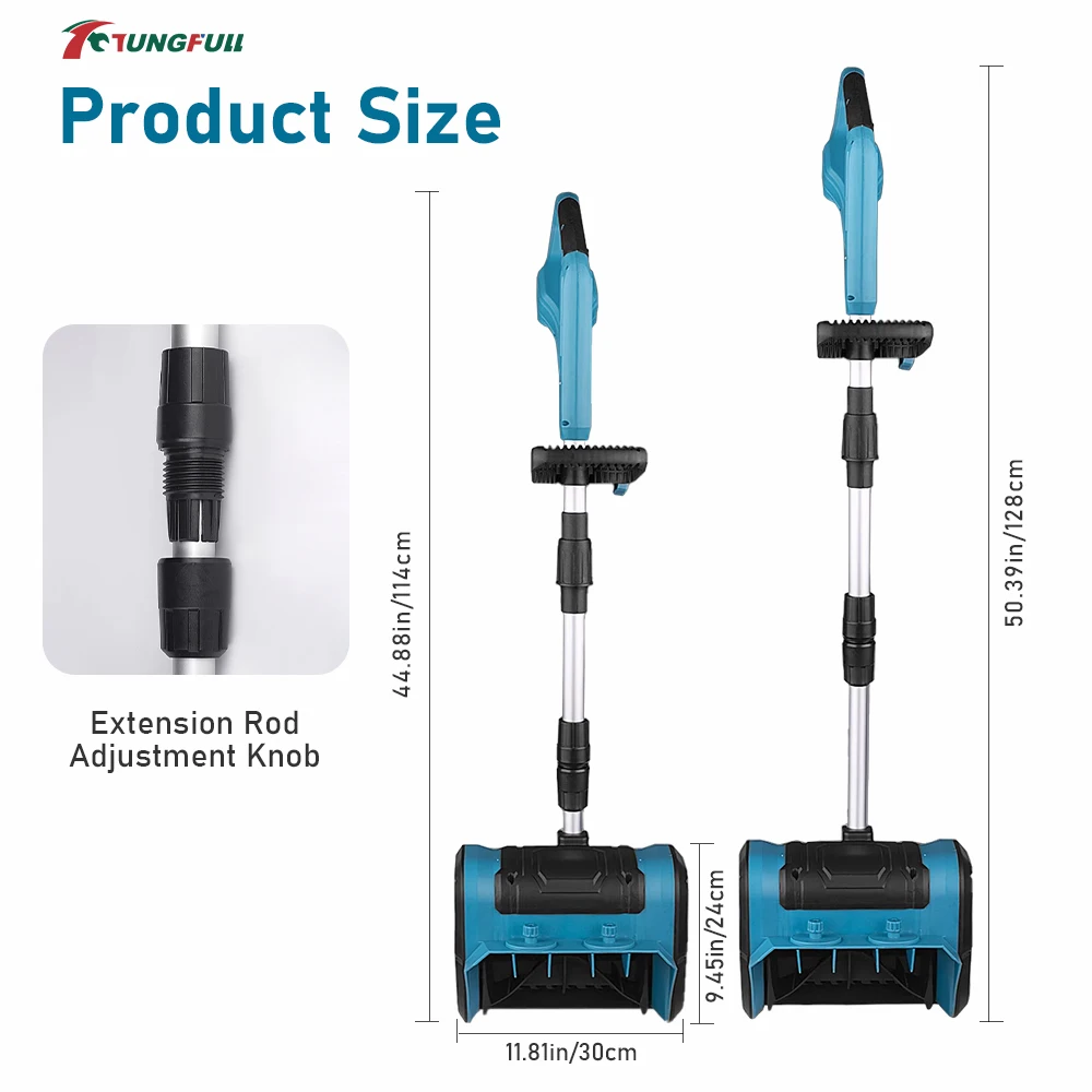 Cordless Handheld Snow Blower 12.5 Inch Cleaning Width 6 Inch Depth Battery Powered Electric Snow Thrower Telescopic Handle