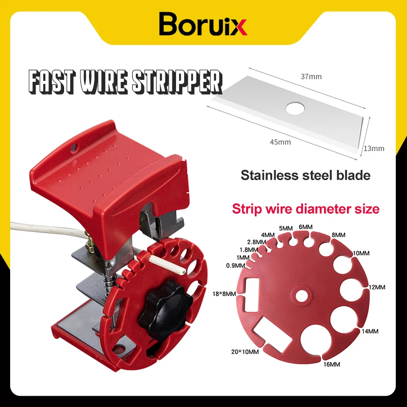 

Portable Wire Stripper Multifunctional Cable Stripping Tool High Precision Cutting Depth Control Easy Blade Replacement