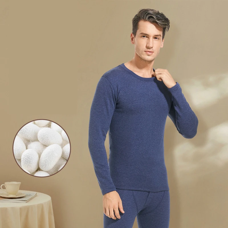 

Men Women thermal clothing Autumn Winter Men's Cashmere Silk Soft Comfortable Warm Underwear With Thickened Plush Set for Top