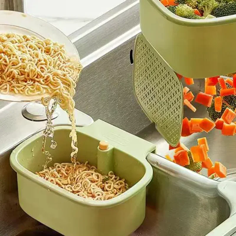 

Faucet-Hanging Sink Strainer Basket: Creative Design with Openable Bottom - Kitchen Garbage Filter & Storage Solution