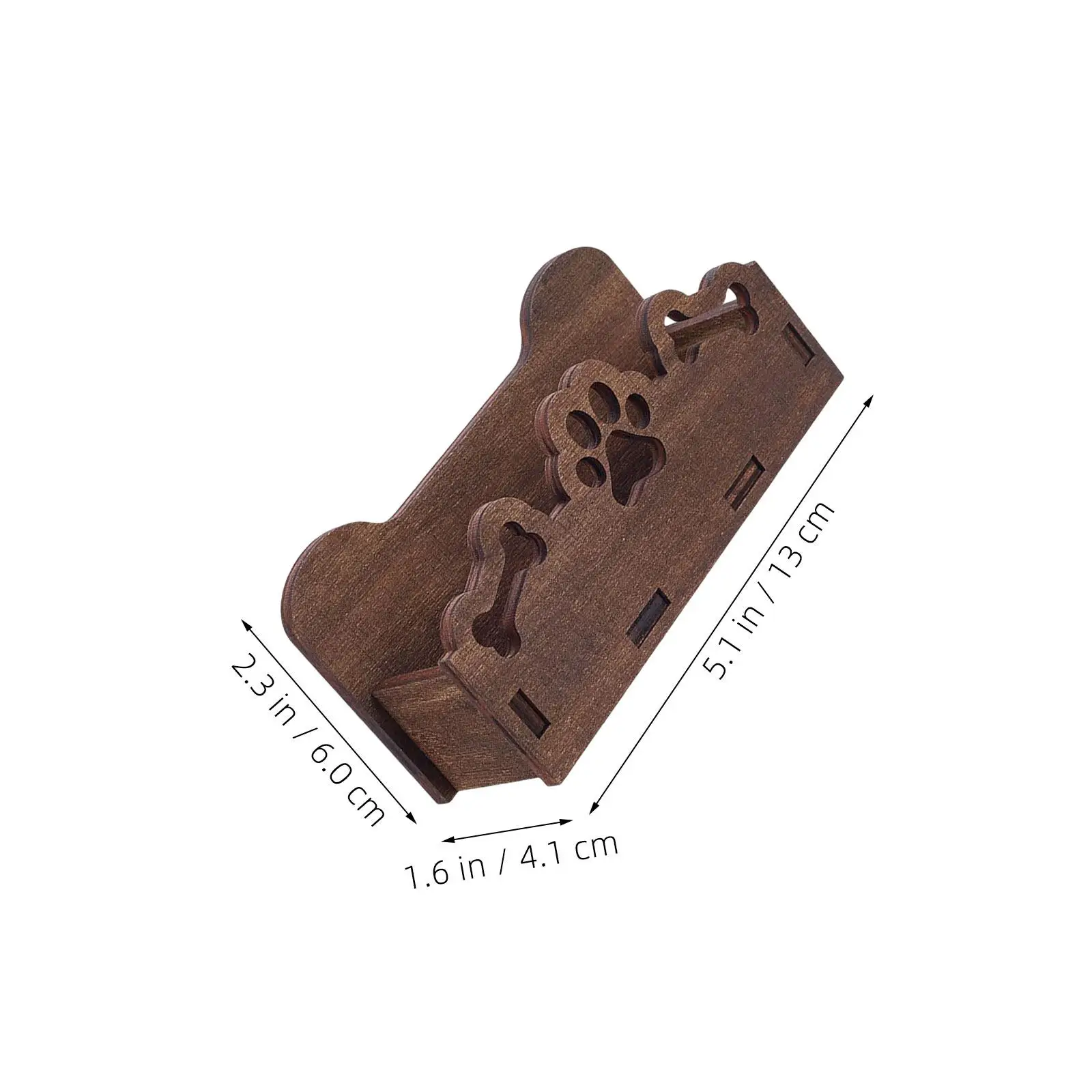 2Pcs Business Card Holder Wood Dog Paw Pattern Desktop Organizer Stand Name Card Display Office Desk Counter Exhibition