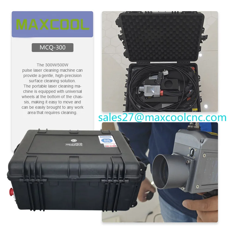 500 Watt Suitcase 300w Portable Hand Held Pulse Fiber Laser Cleaning Machine Rust Removal For Sale Price