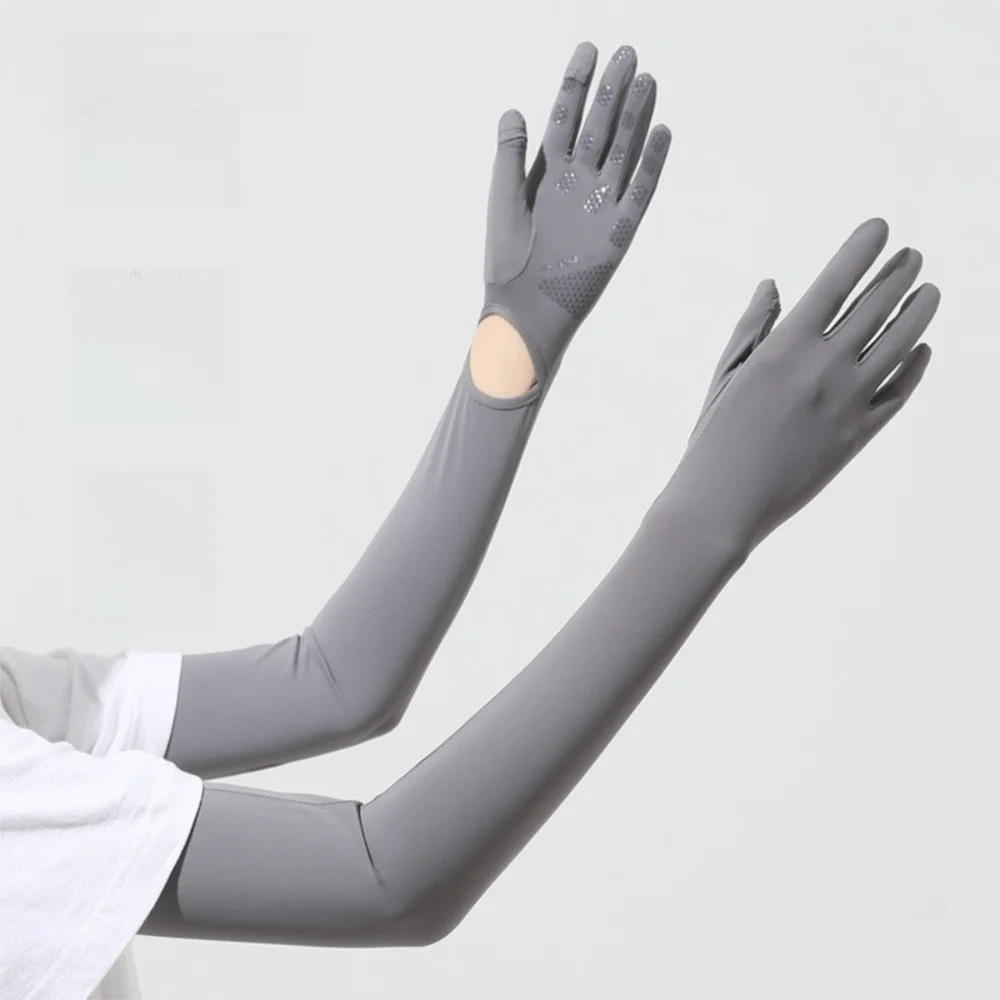 

Comfortable UV Protection Sun Protection Gloves Ice Silk Long Gloves Ice Silk Sleeve Touchscreen Bicycle Gloves Summer
