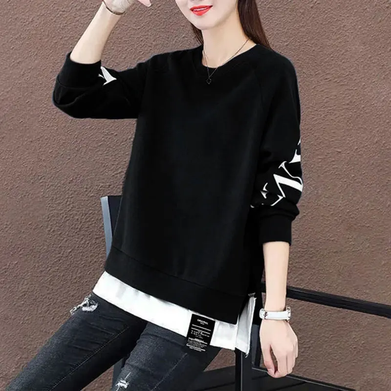 Długi, luźny sweter damski w stylu koreańskim, idealny na jesień i zimę, nowy, casualowy, odzież wierzchnia, top, nie starzący się.