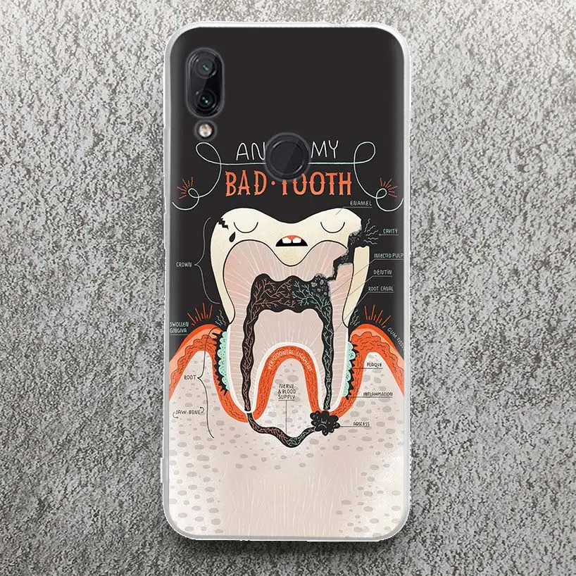 Wisdom Teeth Dentist Tooth Phone Case For Xiaomi Redmi 9 9A 9C 9T 10 10A 10C 12 12C 8 8A 7 7A 6 6A S2 K20 K40 Pro Soft Silicone