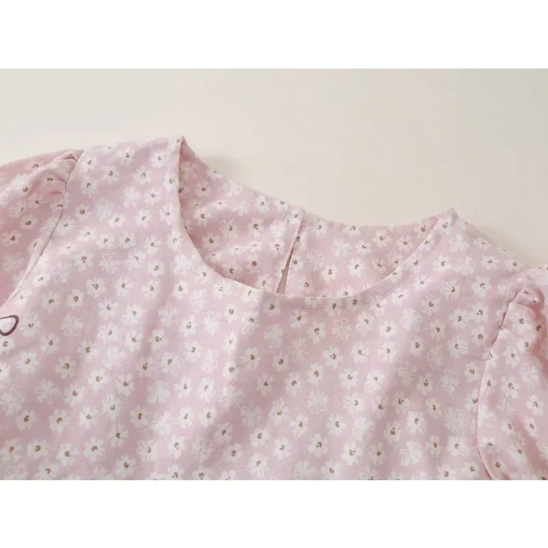 Kinder Mädchenkleid RAISE Herbst Schleife Blumendruck Kinder Mädchen Prinzessinnenkleid Rundhals 2-8 Jahre Mädchen Langarmkleid Haarband – Detail 30
