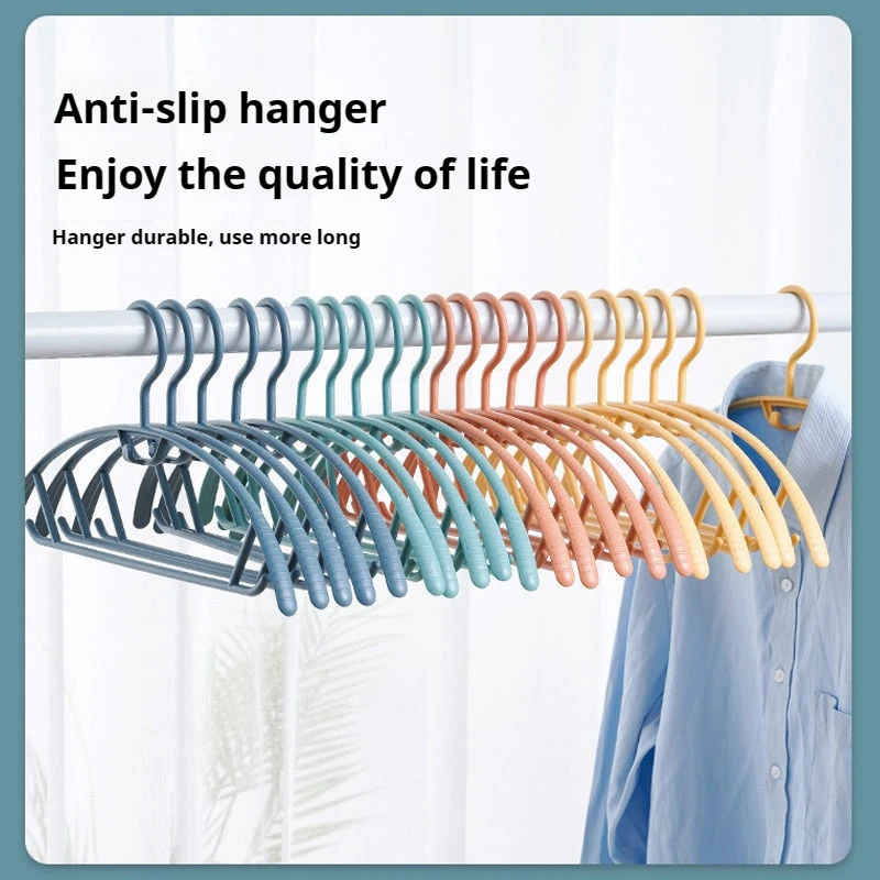 Clothes Hangers Plastic Non-slip Seamless Hangers Traceless Semicircle Coat Hangers Drying Windproof Clothes Racks