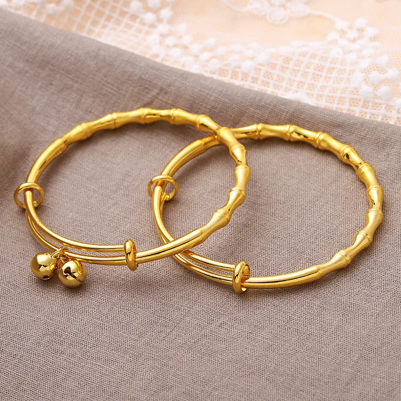 Gold Festival High Push-pull Bracelet AU999 Pure Gold Bell Bracelet Womens Style Versatile Jewelry 24K