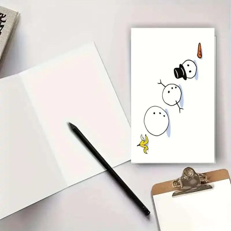 

Funny Christmas Snowman Card Family Best Gift for Wife Celebration Colorful Creative Red Envelope Cartoon Gift Card