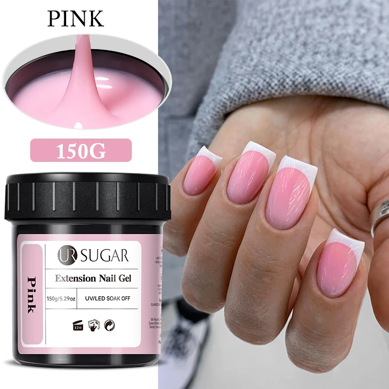 UR SUGAR 150g Transparent Nail Extension Gel Jelly White Light Pink Acrylic French Nail Art UV LED Gel Semi Permanent Manicure image 3