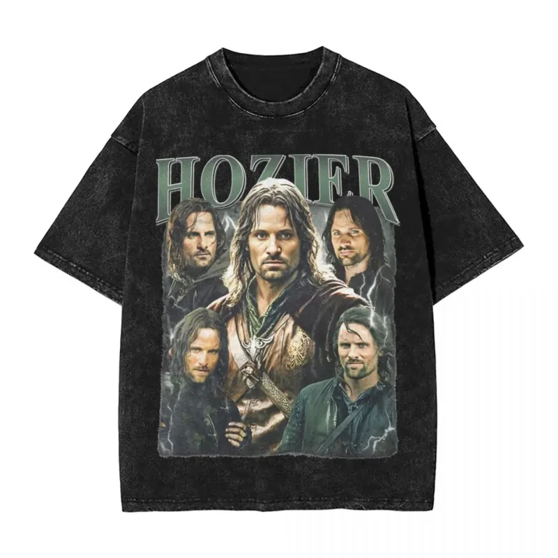 Hozier Funny Meme Washed T Shirts Streetwear Hip Hop Vintage T-Shirts Tees Men Women Cotton Oversize Printed