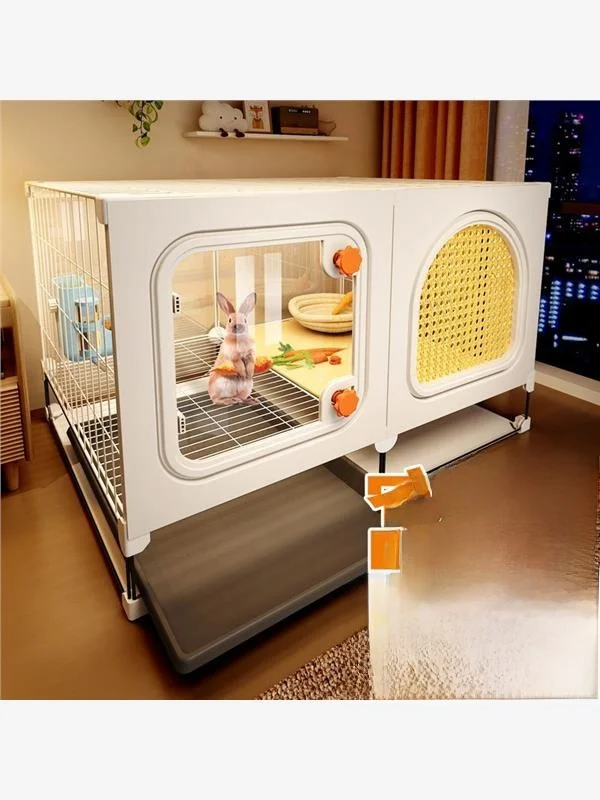 

Large Size Inteated Villa Cage for Rabbits And Pigmy Pigs Home Indoor Use with Toilet Rabbit Cage Pet elter Villa