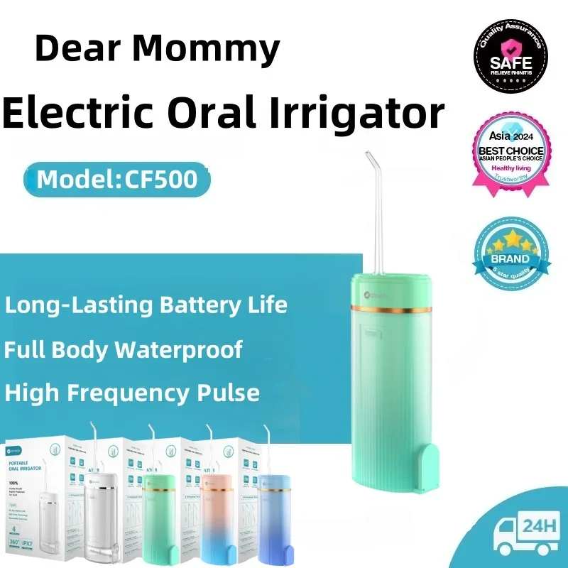 

Портативный ирригатор для полости рта, зубная нить для отбеливания зубов, 4 режима, 4 насадки, очиститель зубов с резервуаром для воды 180 мл, Waterpulse Clean