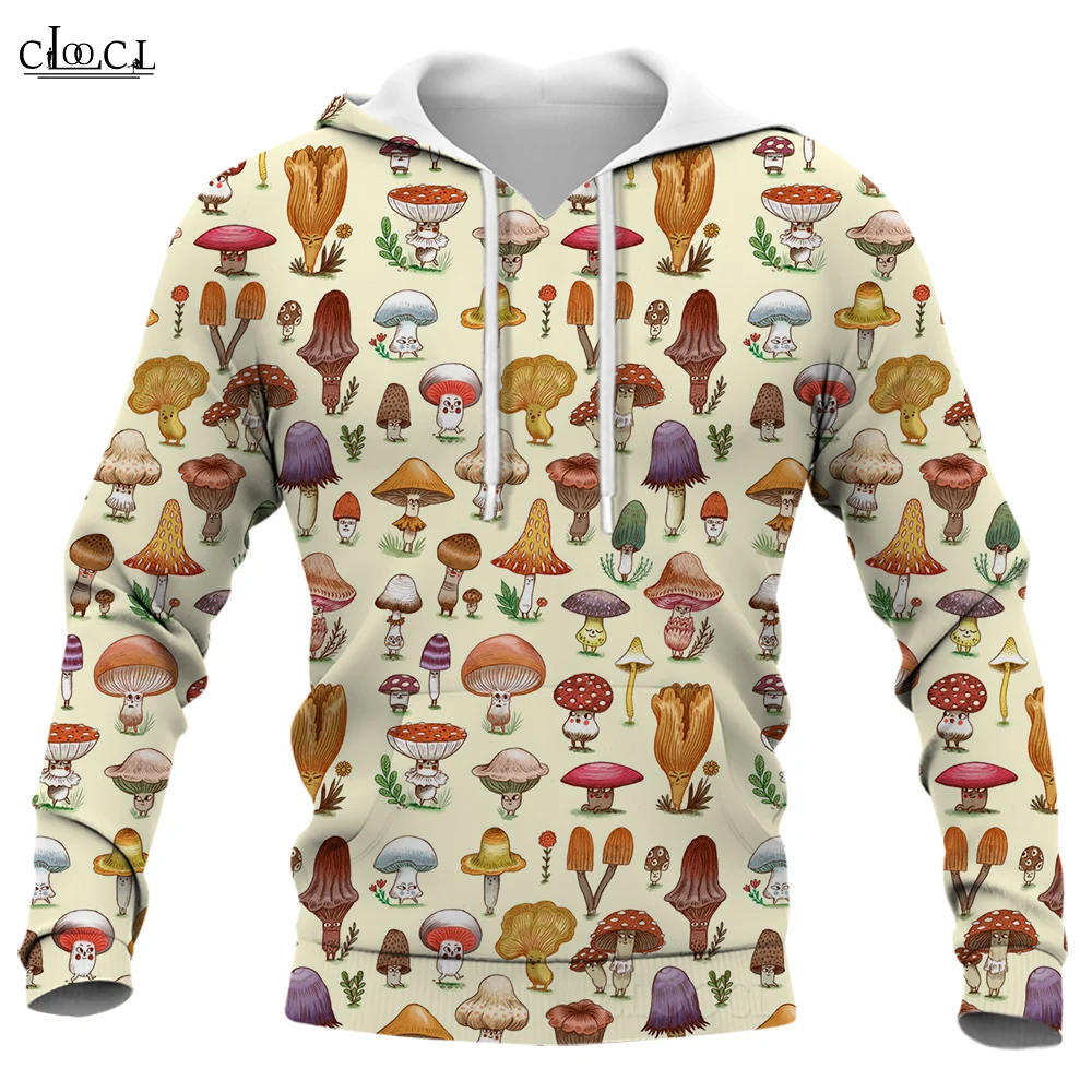 

CLOOCL Men Hoodie Fashion Colorful Mushrooms 3D Graphics Autumn Male Hoodie Unisex Hooded Sweatshirt Casual Jacket Tracksuits