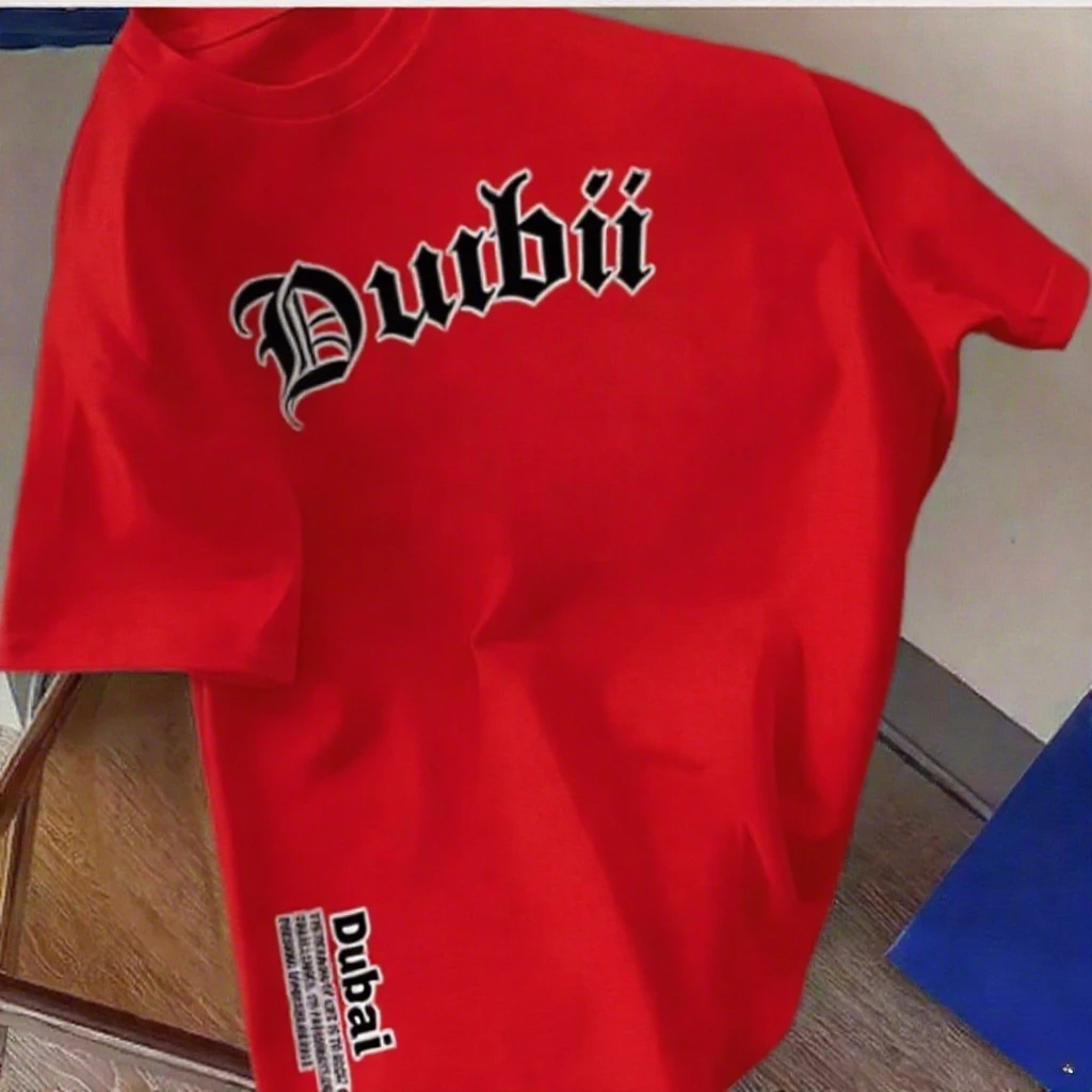 

Soft Cotton T - Shirt Dubai City Font, Chic Daily Outfit Essential Luxury Brand Plus-size New Arrived S-4XL for Both Men Women