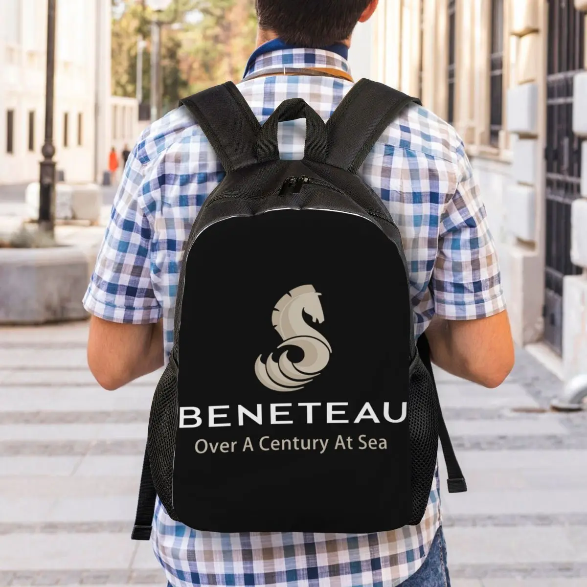 Custom 3D Printing Beneteau Sailboat Sailing Yacht Backpack School College Travel Bags Men Women Bookbag Fits 15 Inch Laptop