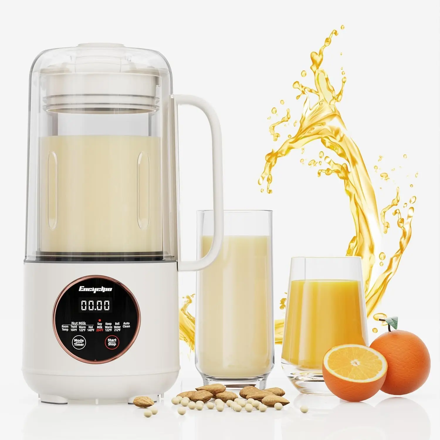 

Nut Milk Maker, 50oz Automatic Soy Milk Maker with Spin Clean Brush and Nut Milk Bag, Homemade Plant-Based Oat Milk Machine with