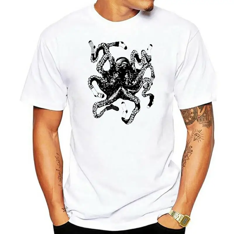 Mens Sock OCTOPUS t shirt hand screen printed custom color printed tee men t shirt