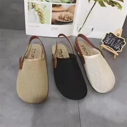 2024 pantofole da donna sandali da donna traspiranti in rete Plus Size scarpe estive per donna sandali piatti Casual sandali di moda