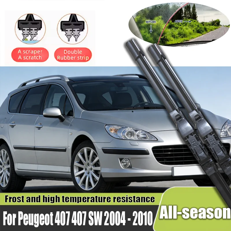 

Wiper LHD Front Wiper Blades For Peugeot 407 407 SW 2004 - 2010 Windshield Windscreen Window Car Rain Brushes 28"+28"