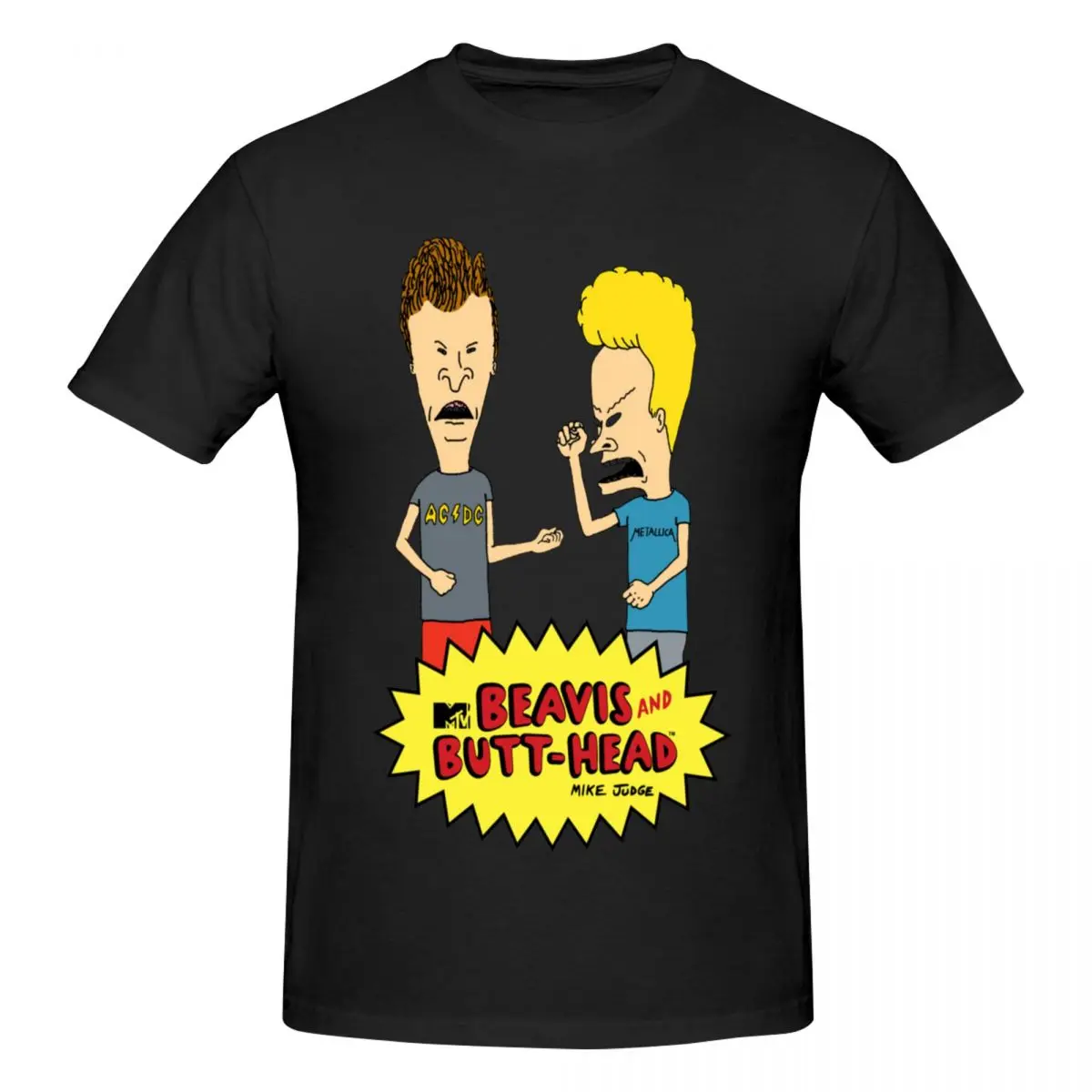 Men Beavis And Butthead Fun T Shirt Vintage Oversized Cotton Sleeve T Shirts