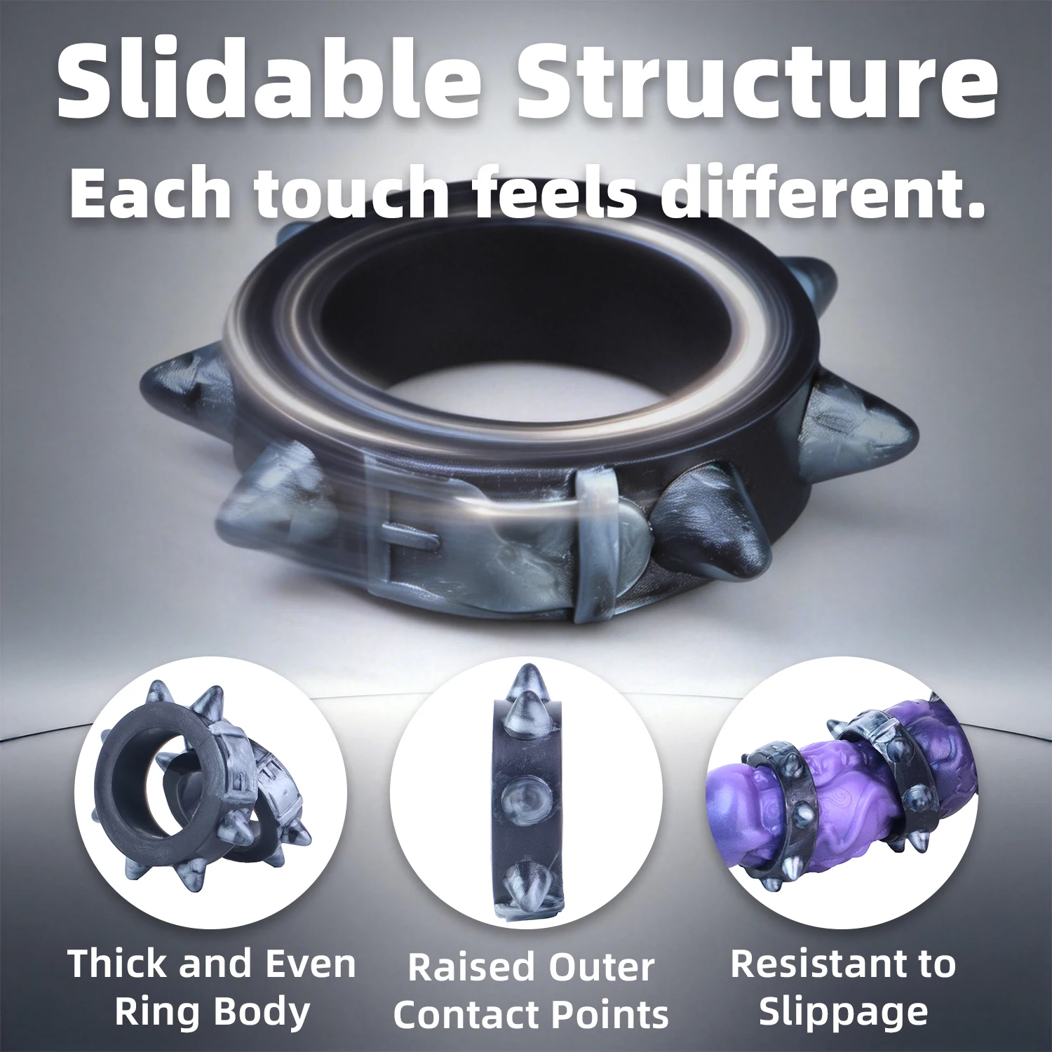 SHAZ Fantasy Silicone Penis Ring - Ejaculation Delay Cock Ring for Men Dick Erection Cockring Adult Sex Toy BDSM Game for Couple view 6