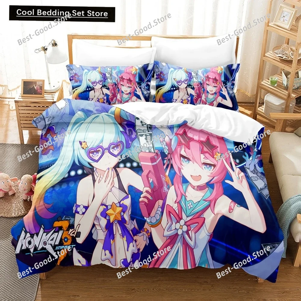 3D Anime Honkai Impact 3rd Bedding Set Printed Decorative Duvet Cover Set Bedclothes Quilt Cover Home For Home Textiles