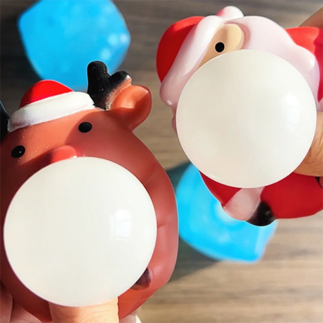 Christmas Extrusion Toys Anti Stress Balls Santa Claus Snowman Elk Decompression Squeeze Sensory Toys for Kids Xmas Party Gifts