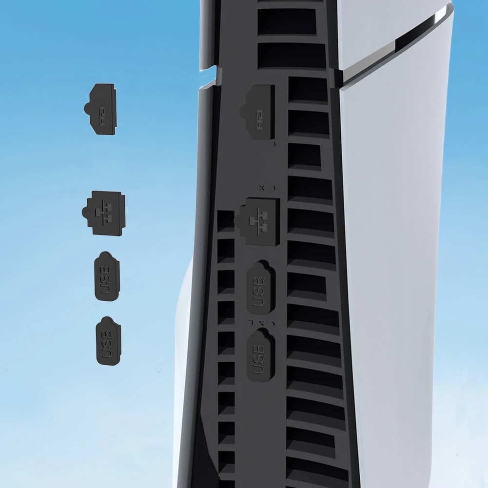 8 piezas de cubierta antipolvo de PVC y silicona con tapones antipolvo para Playstation 5 Slim Disc y edición digital para consola PS5 Slim