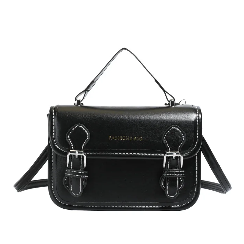

New popular small women's fashion retro messenger simple portable mailman small square bag