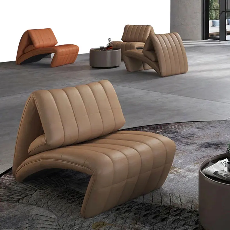 Wuli Nordic Kursi Sofa Single-Seat Santai Kreatif Lipat Melengkung Tinju Malas Sofa Multifungsi Kursi Berbentuk Kursi Baru In
