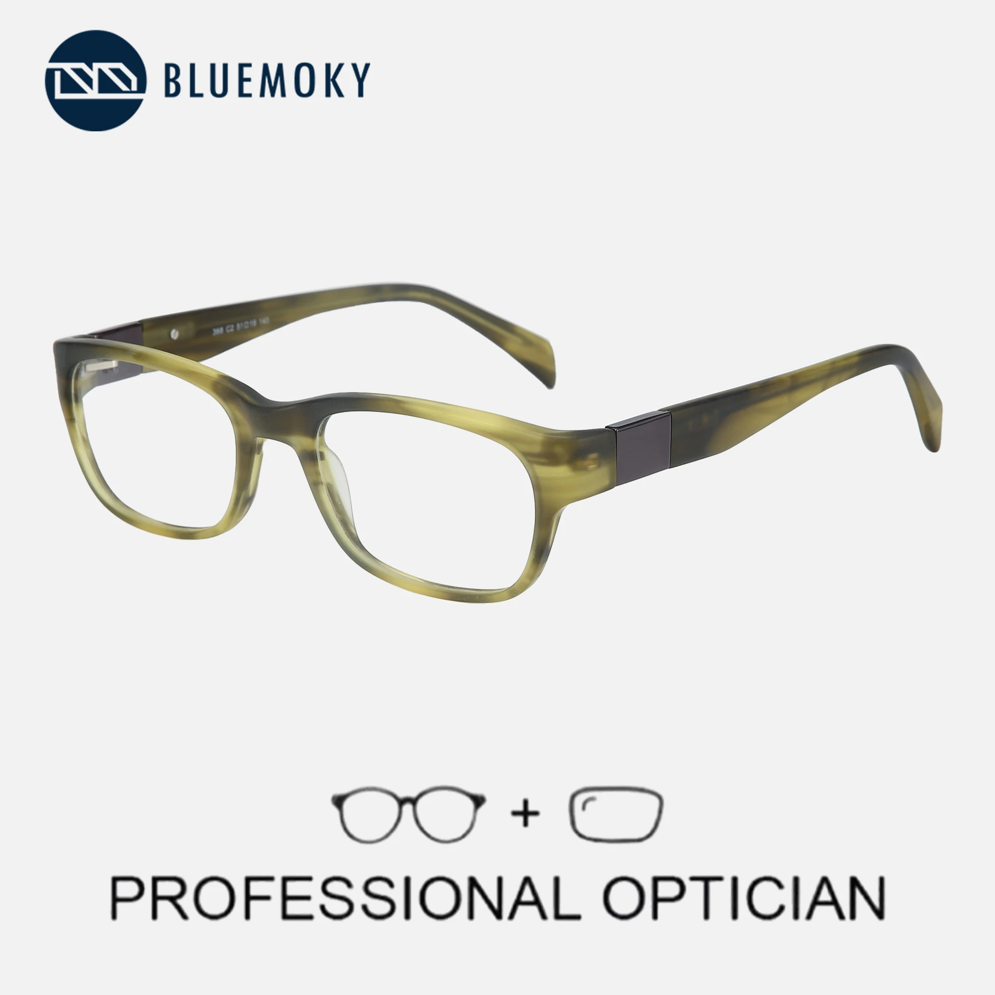 BLUEMOKY Fashion Acetate Progressive Prescription Eyewear Popular Rectangle Myopia Glasses For Men Women Optical Eyeglasses