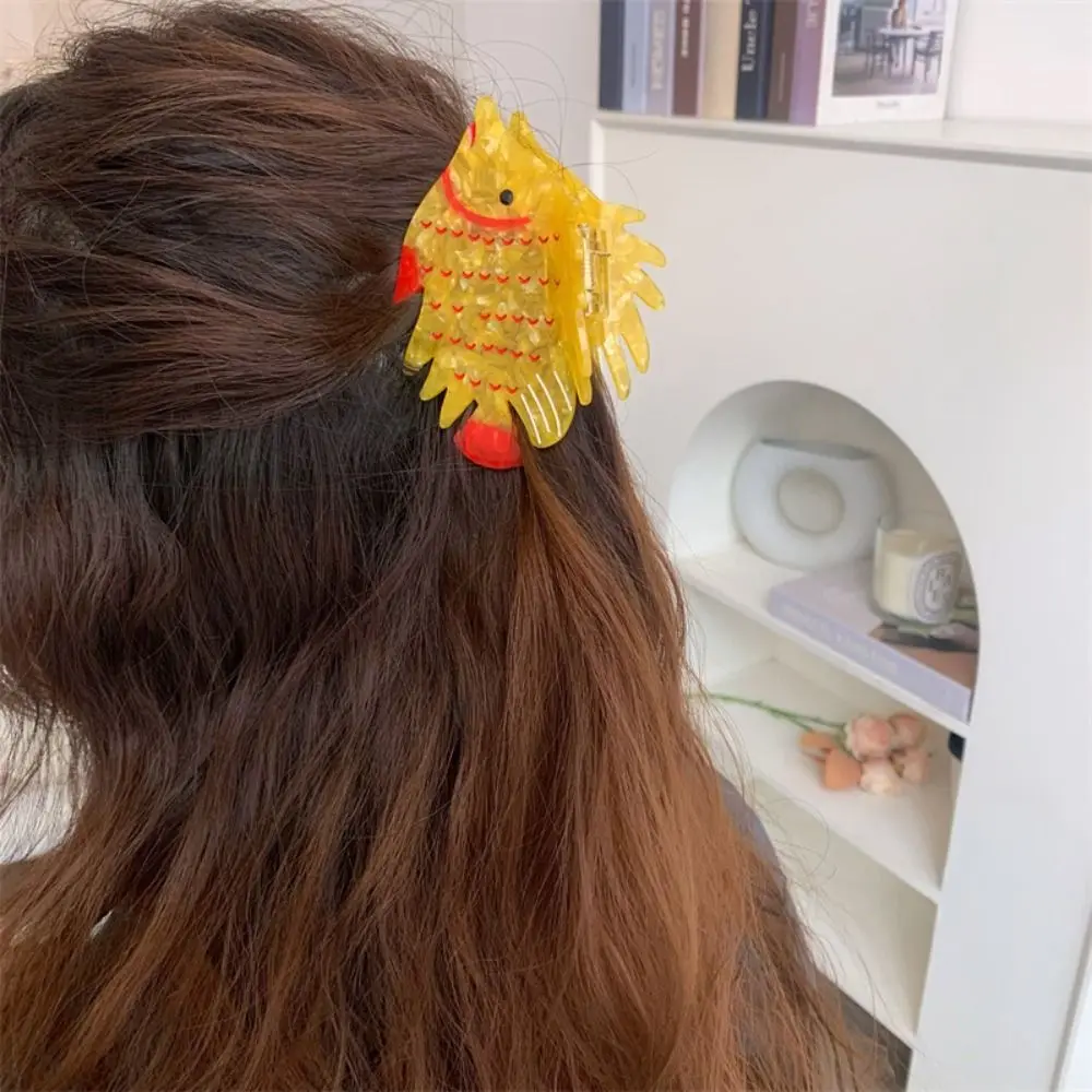 

Goldfish Acetate Ocean Animal Hair Claw Colorful Large Marine Life Fish Hair Clip Shark Clip Geometry Fish Grab Clip Girls