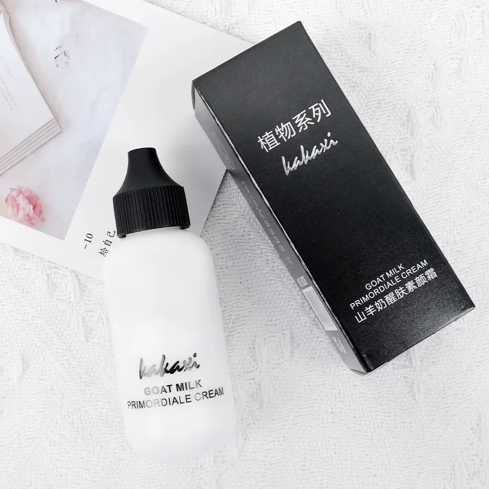 50ml Lazy Facial Liquid Foundation Goat Milk Full Coverage Waterproof Tonal Cream Base Primer Makeup Brightening Korean Cosmetic