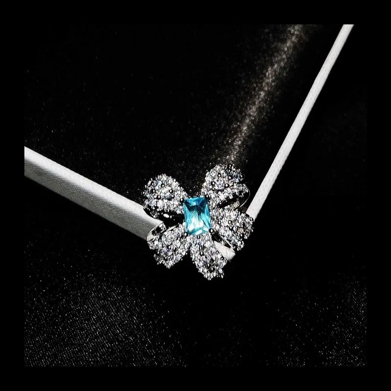 يوصي Xiaohongshu هوت كوتور مجوهرات الفراشة مجموعة تقليد التوباز الطبيعي القوس قلادة حلقة وأقراط. #4