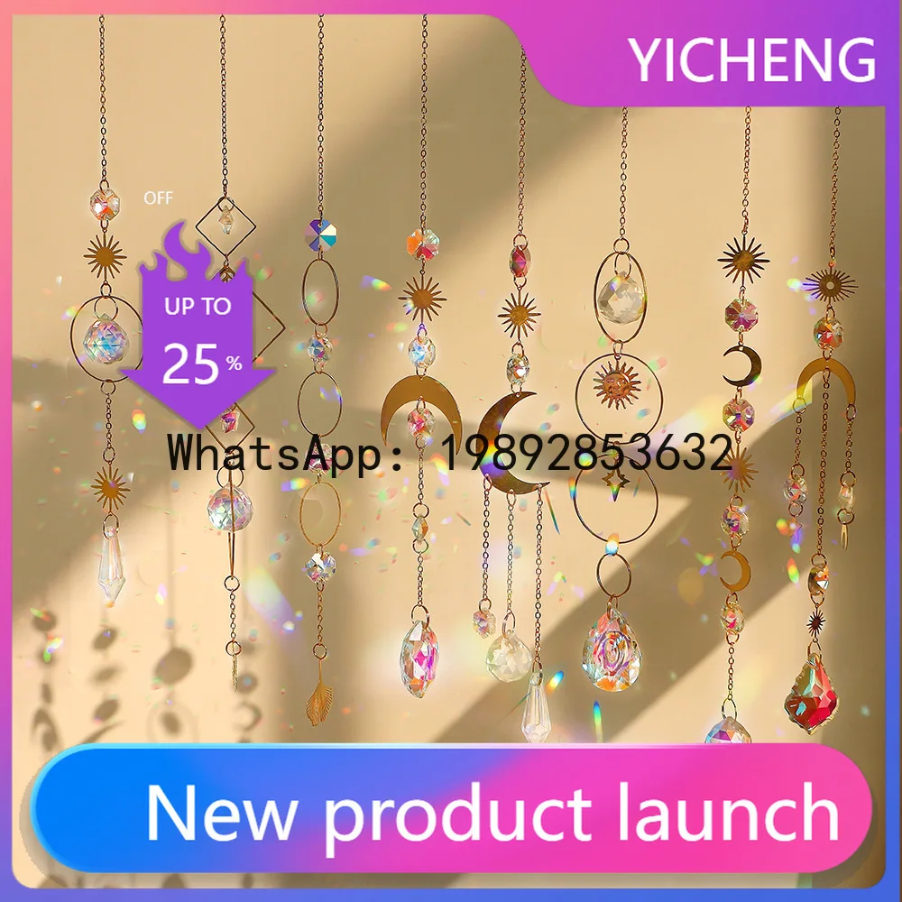 

FL sun catcher crystal wind chimes moon wedding decoration garden interior pendant simple wedding decoration