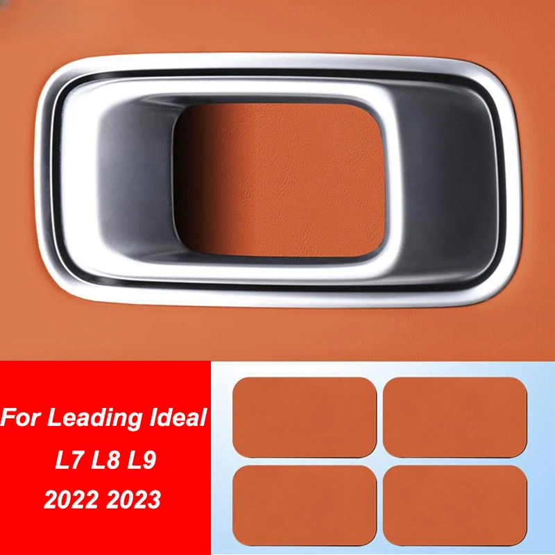 

For Leading Ideal LiXiang L7 L8 L9 2022 2023 Door Inner Handle Leather Protection Stickers Interior Accessories