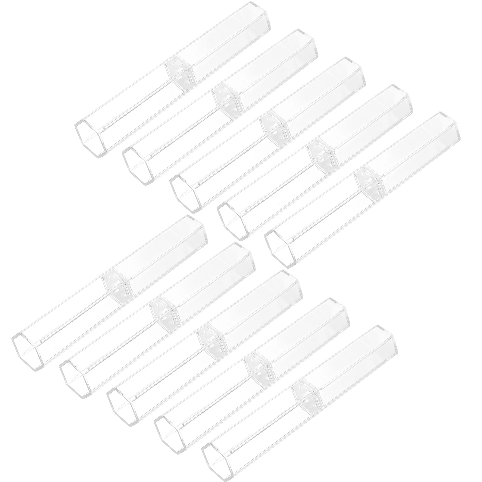 

10 Pcs Hexagonal Pen Box Case Cases for Pens Plastic Boxes Pencil Packaging Acrylic Holders Ballpoint Small