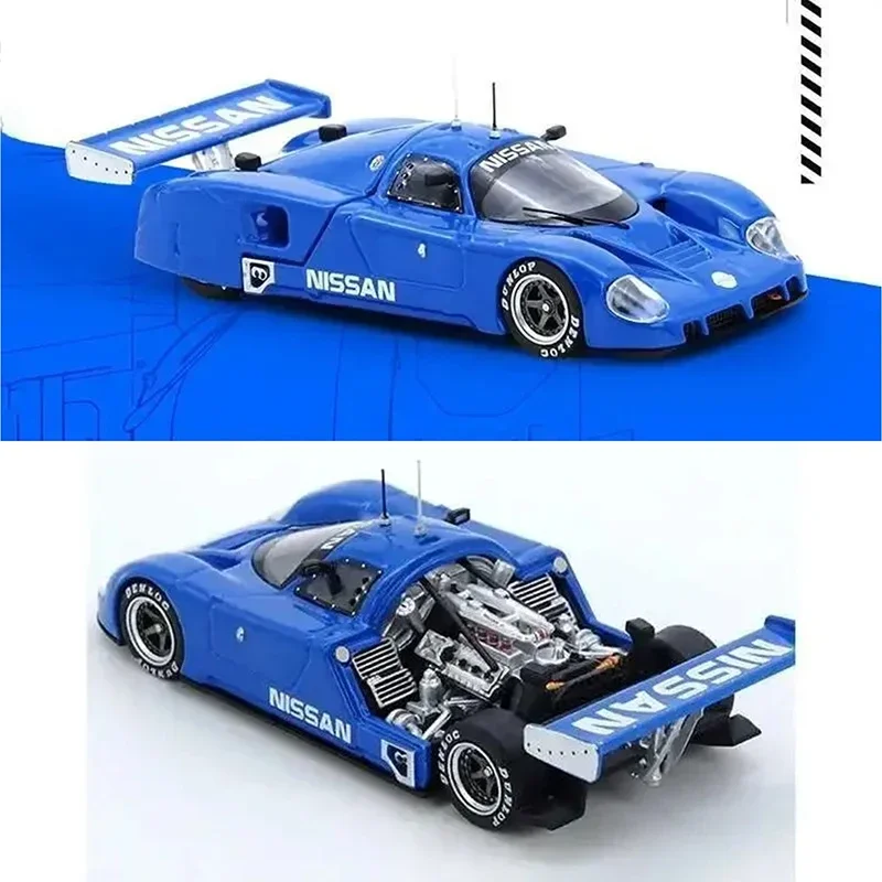

PreSale INNO 1:64 NISSAN R89C Blue Opened Hood Diecast Diorama Car Model Collection Miniature Toys