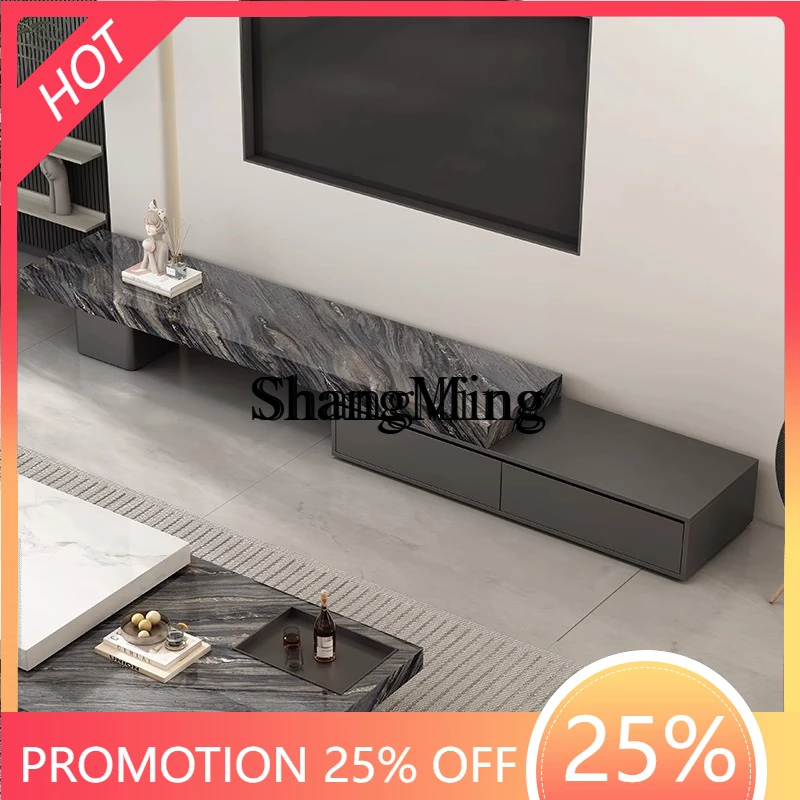 

FG good-looking light luxury rock panel TV cabinet modern simple minimalist living room home retractable TV cabinet